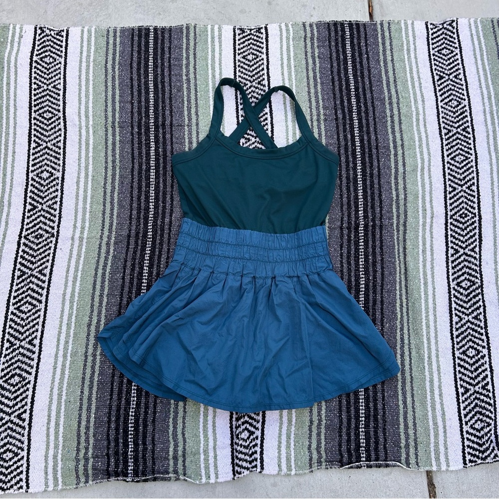 Free people movement way home Skortsie in blue and green size L